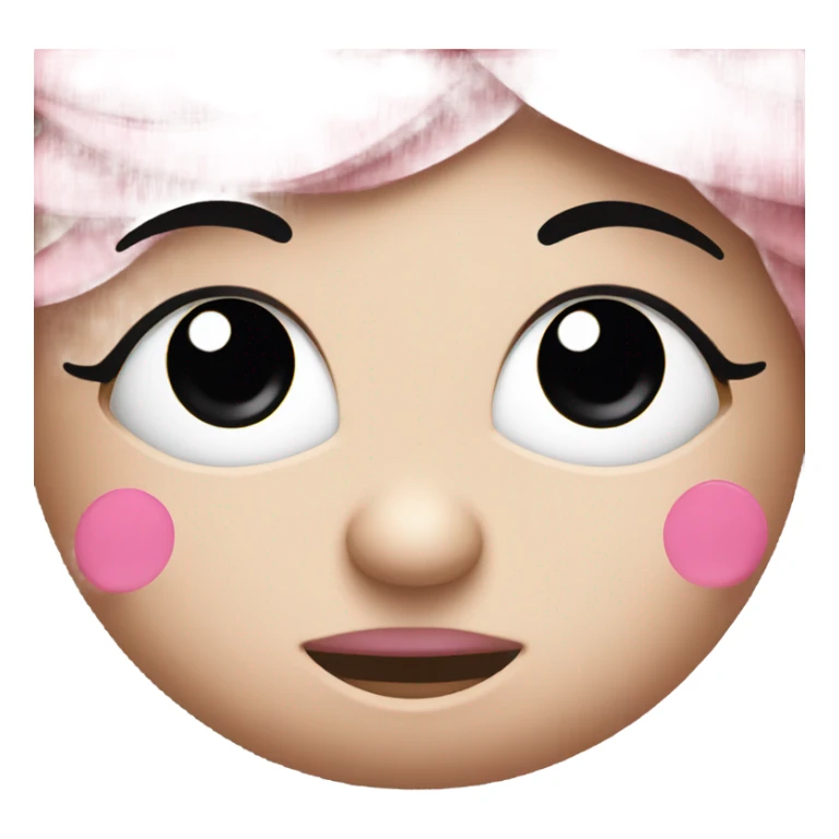 Smiley closed eyes with eyelashes and pink little bows  sticker