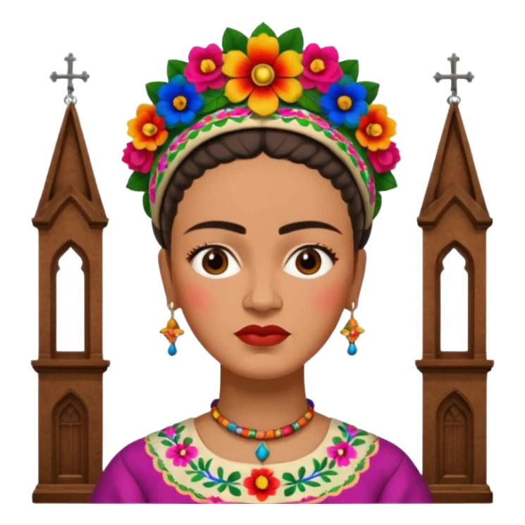 Frida Kahlo in church sticker