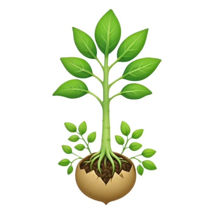 Sprout with no face just a sprout from a seed  sticker