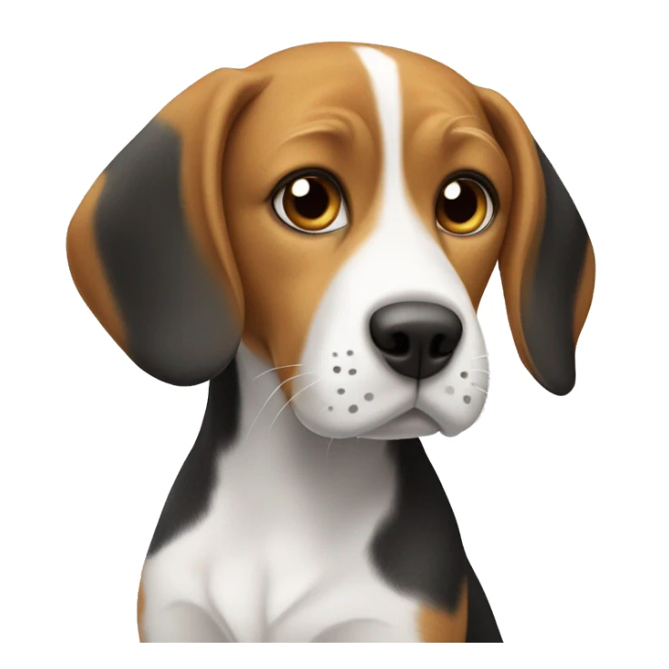 A beagle and a white and gray cat with a grey spot on its nose   sticker