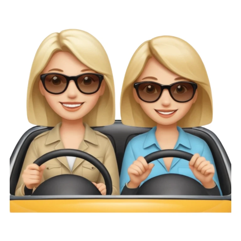Two women driving sticker