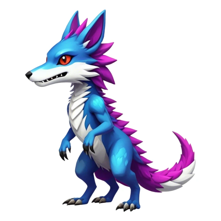Epic Edgy Cute Colorful Modern Vernid-Protogen-Sergal-creature-animal full body sticker