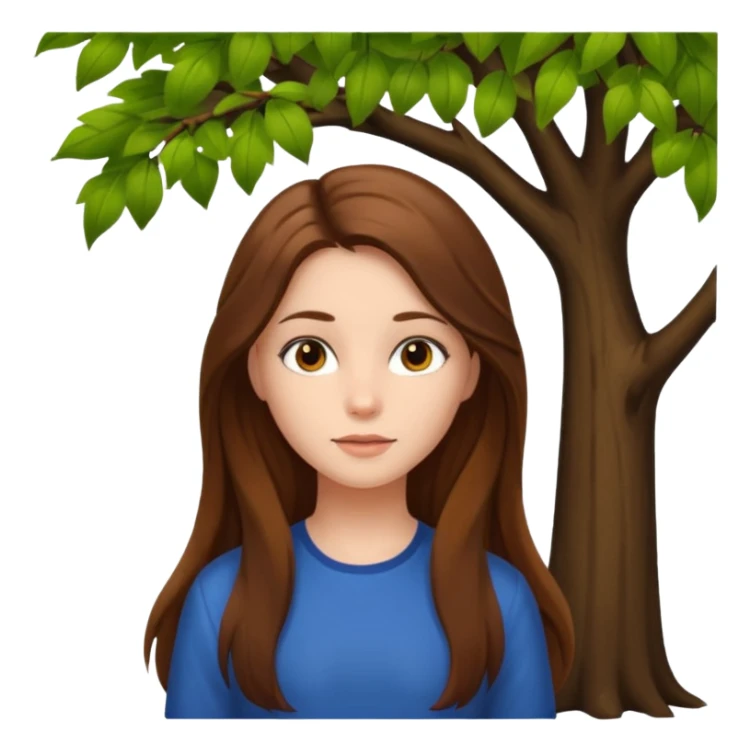 a girl under a tree sticker