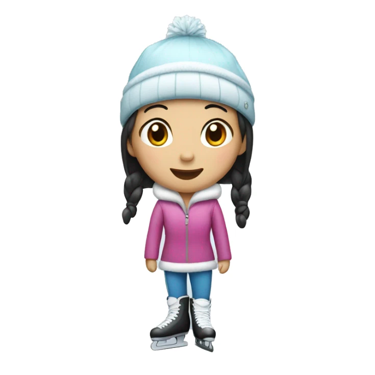 Asian girl ice skater  sticker