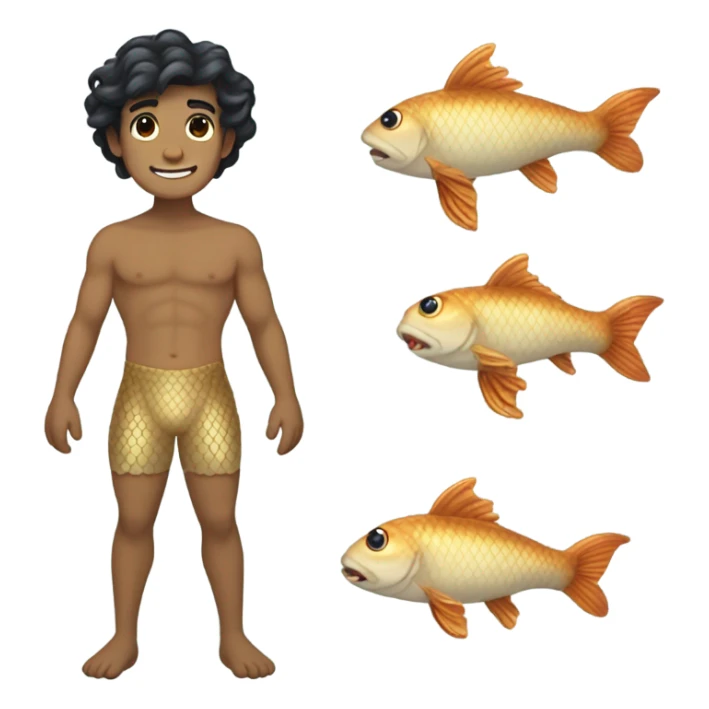 Tan merman with dark hair sticker