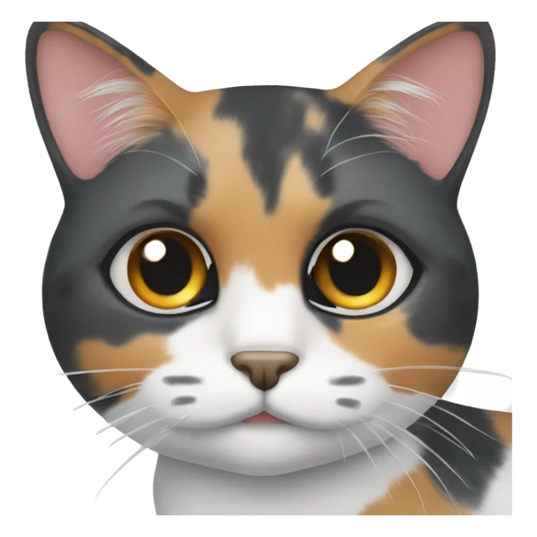 Calico cat with grey patches around eyes  sticker
