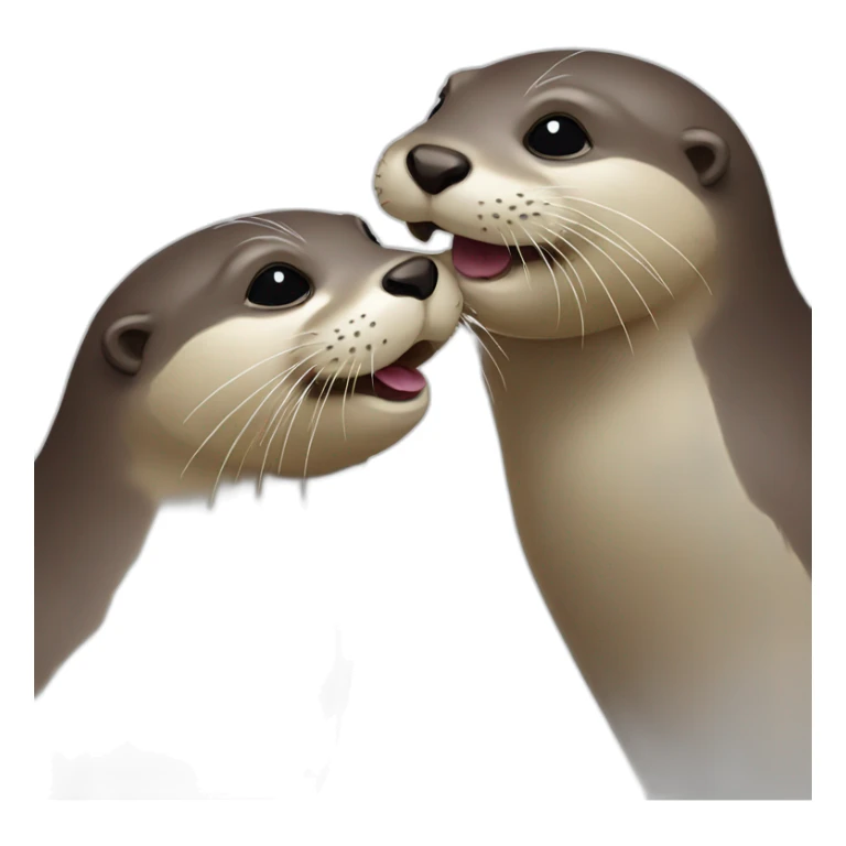 Two Very happy Otters kissing sticker