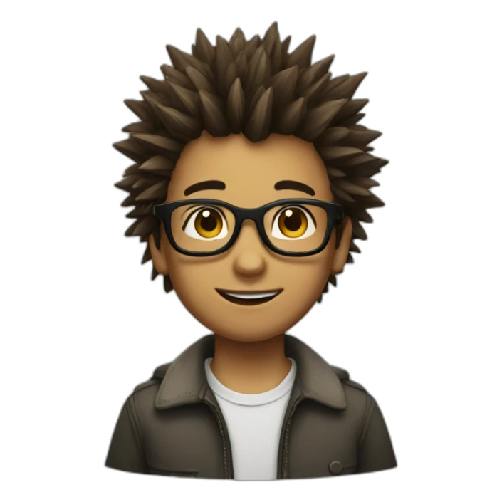boy with glasses and spikey hair sticker