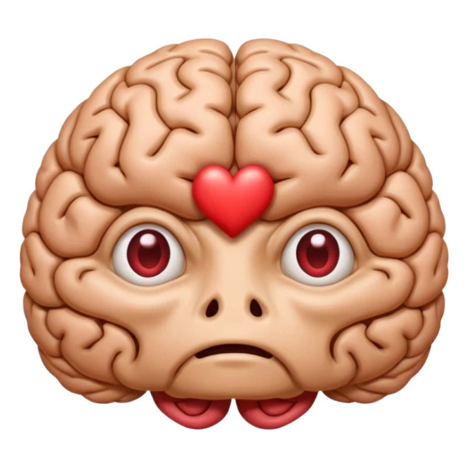 image of the brain with heart eyes  sticker