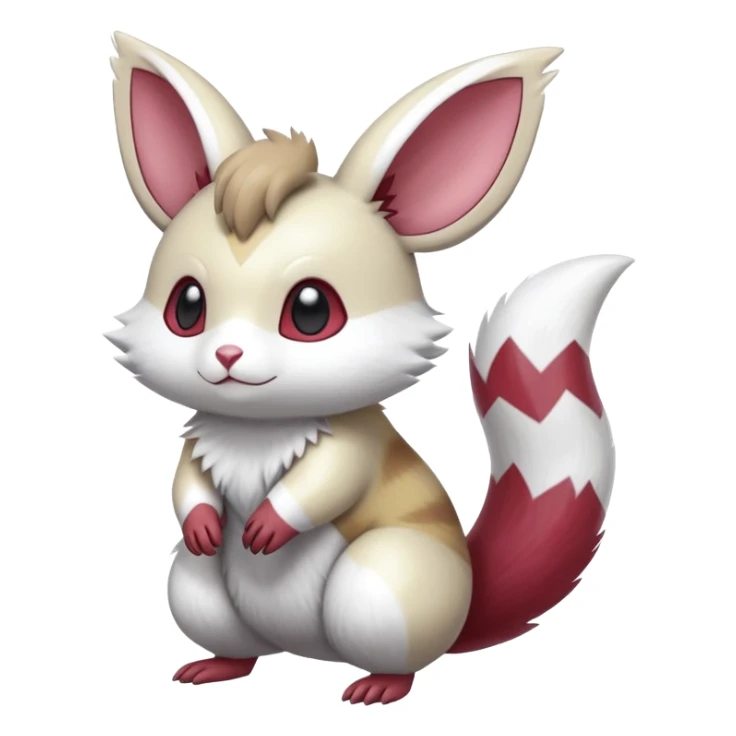 Shiny Silvery Furret-Minccino-Zangoose-Emolga-Hybrid (Full body) sticker