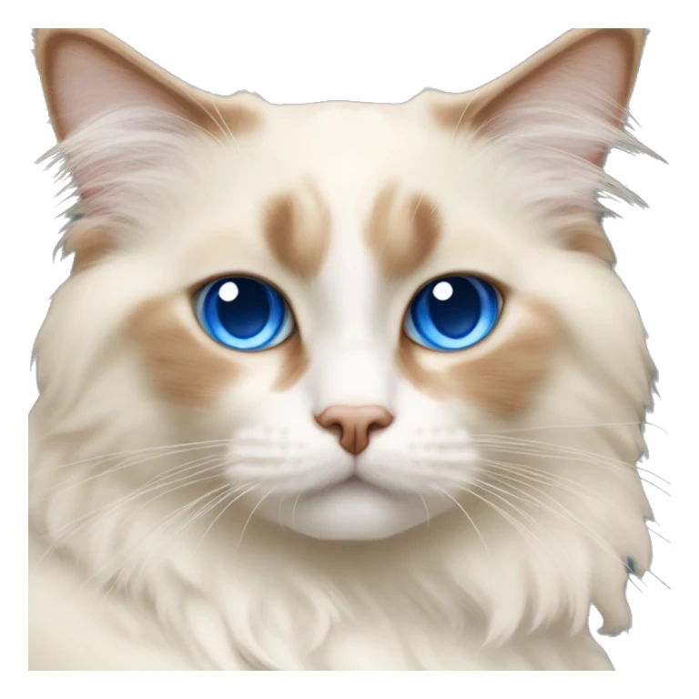 cream and orange bicolor ragdoll cat with blue eyes curled up  sticker