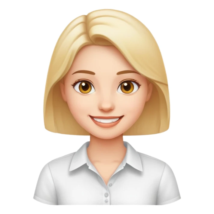smiling girl in white shirt sticker