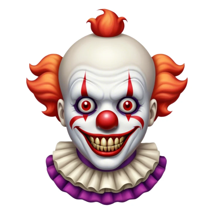 retro style creepy horror clown sticker