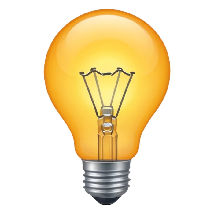 a glowing lightbulb where you can't see the inside of the lightbulb sticker