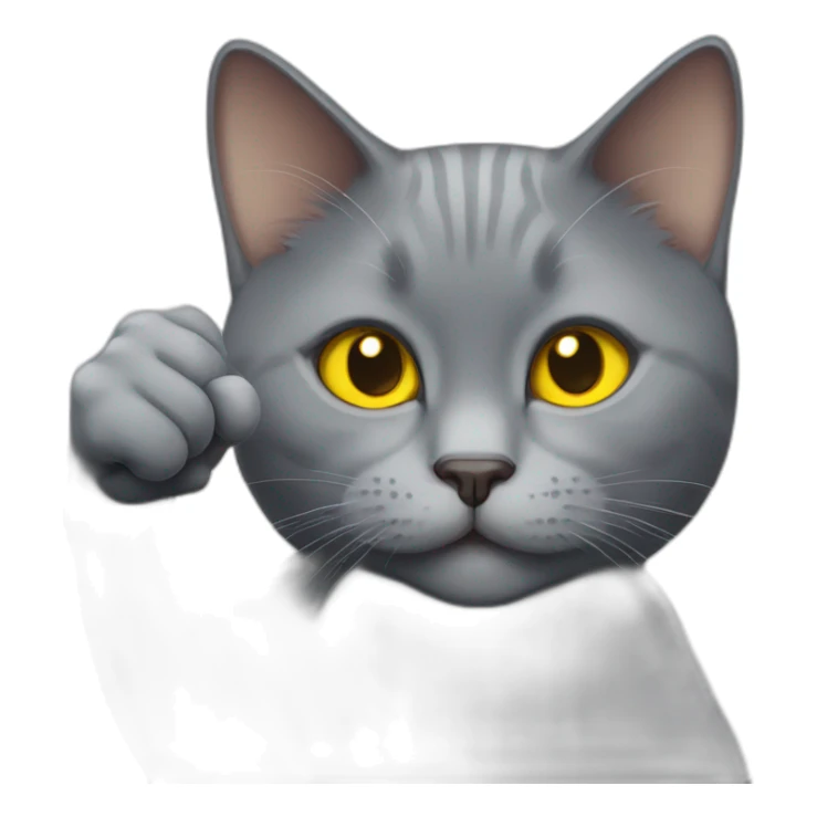 british short-hair cat with yellow eyes thumbs up sticker
