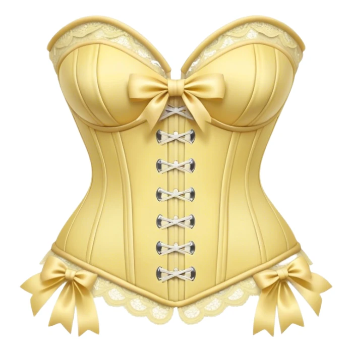 pastel yellow lace corset with bows sticker