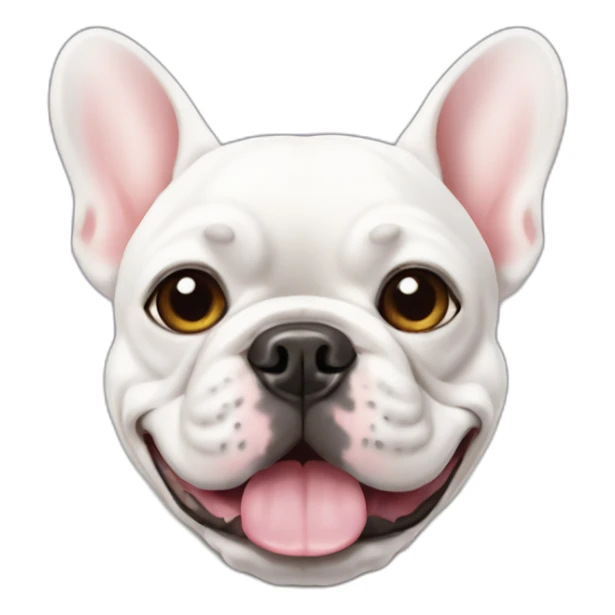 White FRENCH BULLDOg with manicure sticker