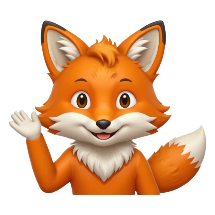 Diseña un Zorro saludando  sticker