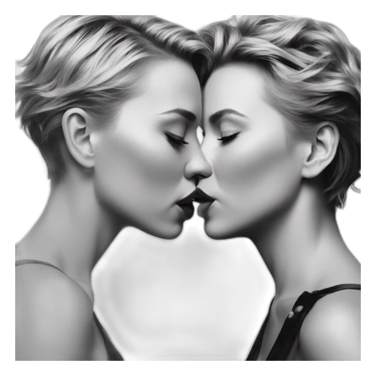 Scarlett Johansson kissing Margo Robbie sticker