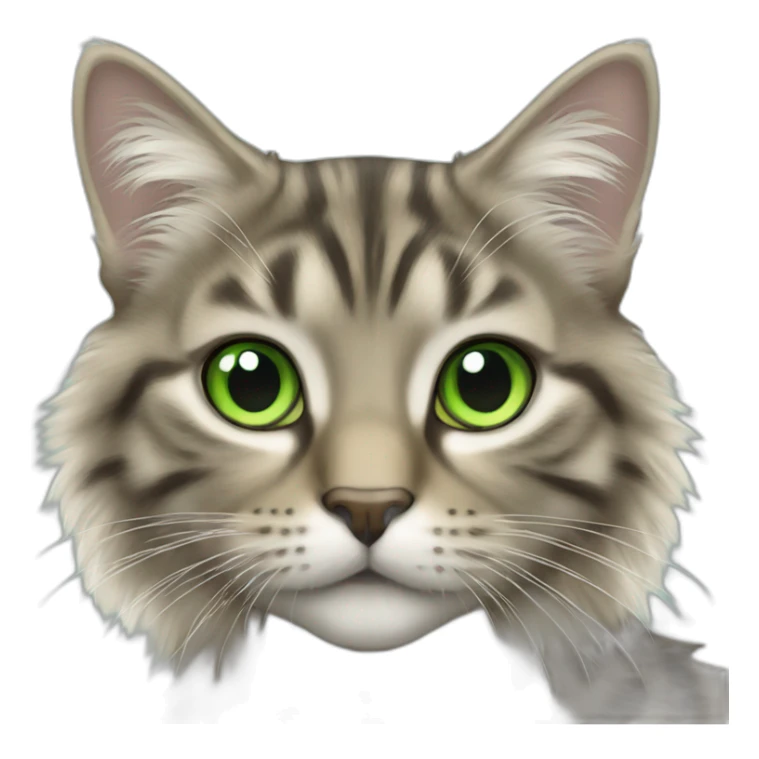 long haired tabby with green eyes sticker