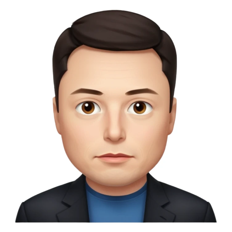 make me elon musk serious face dark hair  sticker