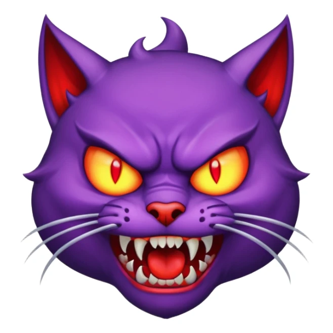 Un gato enojado endiablado en morado😼👿 sticker
