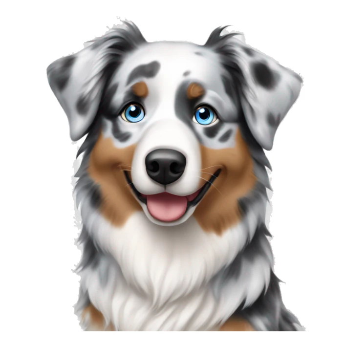Blue Merle Australian Shepherd with blue eyes sticker