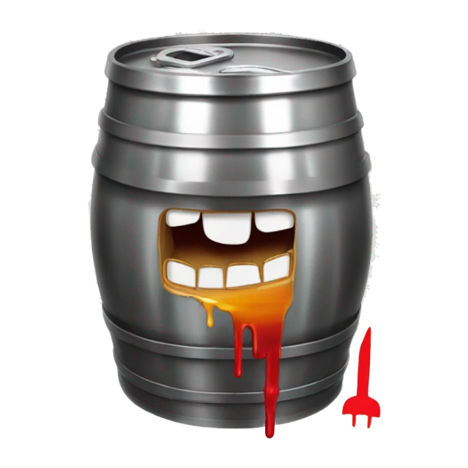 beer keg stabbed by knife beer leaking out sticker