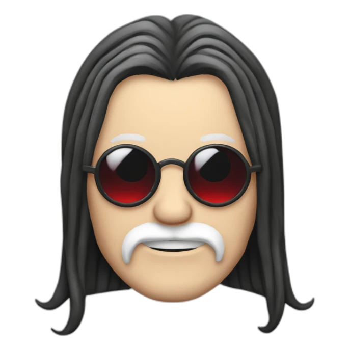 ozzy osbourne with long moustache and striped black and red tank top sticker
