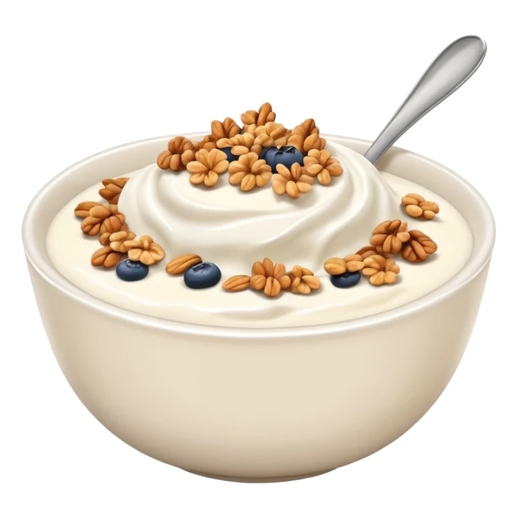 a plain greek yougurt with gronola on it sticker