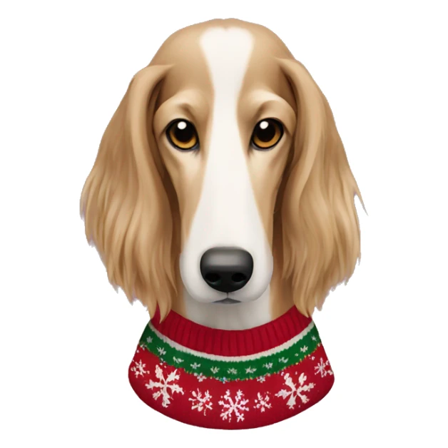 Saluki dog in christmas Sweater  sticker