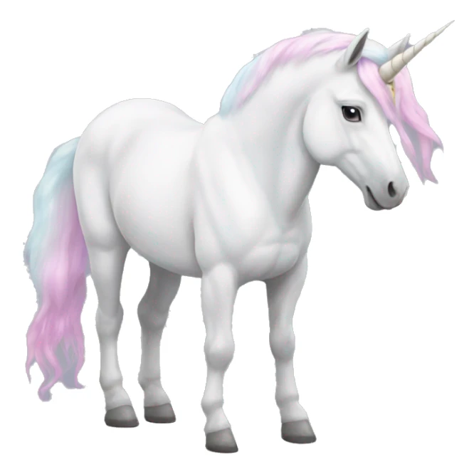 Fullbody White unicorn with pastel color mane  sticker