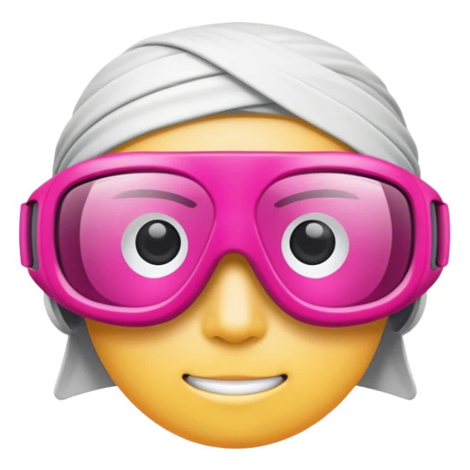 bold pink sport eyewear with wrap-around protective lens, thick frame sticker