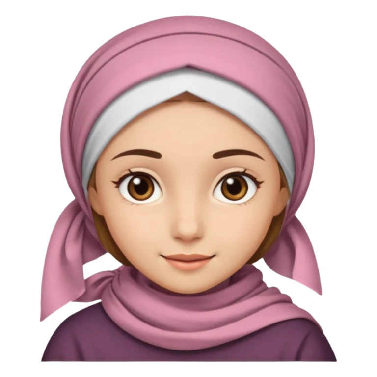 Girl with headscarf, brown eyes, light brown eyebrows sticker