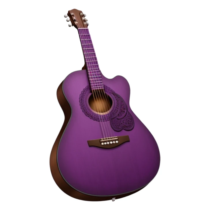 dark reddish-purple acoustic guitar with lace black details sticker