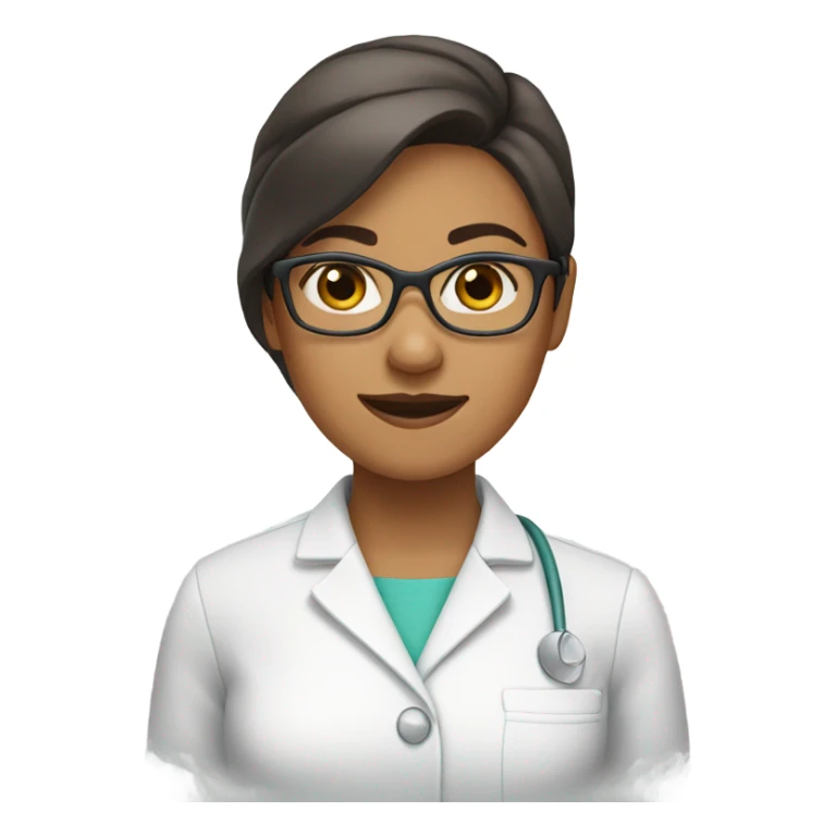 Brow hair, olive skin, glasses female dentist  sticker