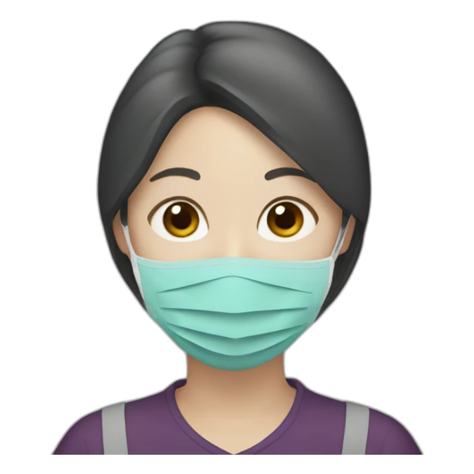 ASIAN WOMAN WITH FFP3 MASK sticker