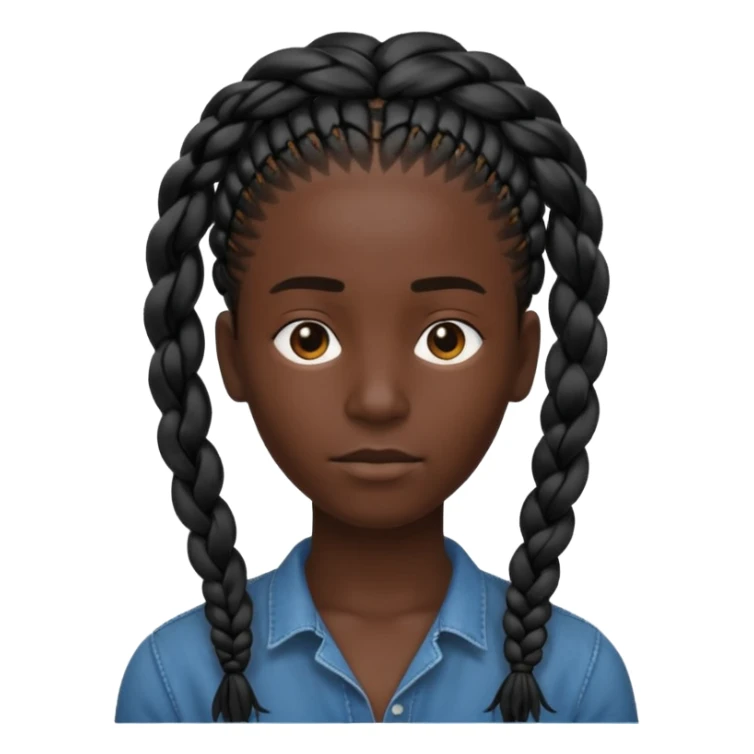 silhouette of a head with braided dreadlocks sticker