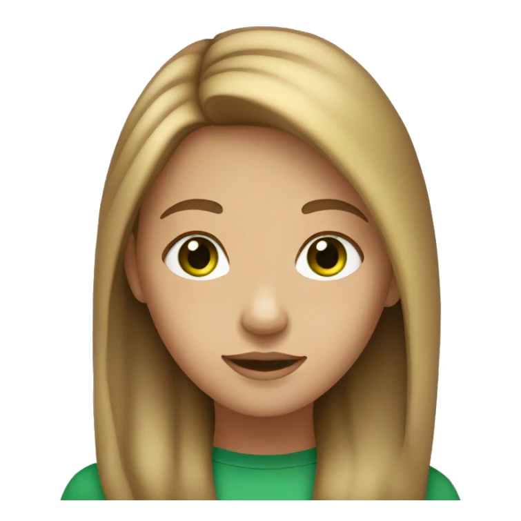 Girl with light brown hair and green eyes sticker