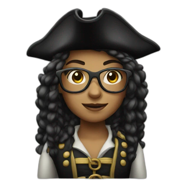 Female pirate with glasses sticker