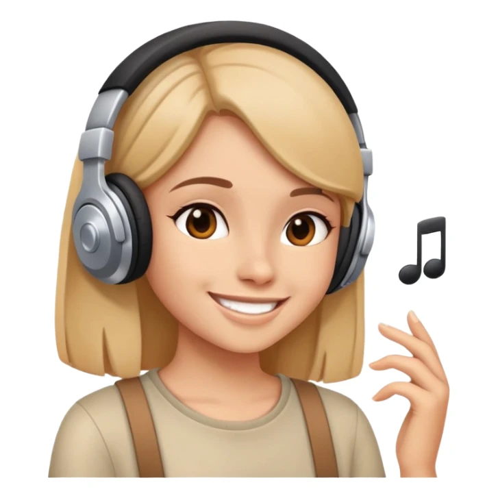 girl listening music sticker