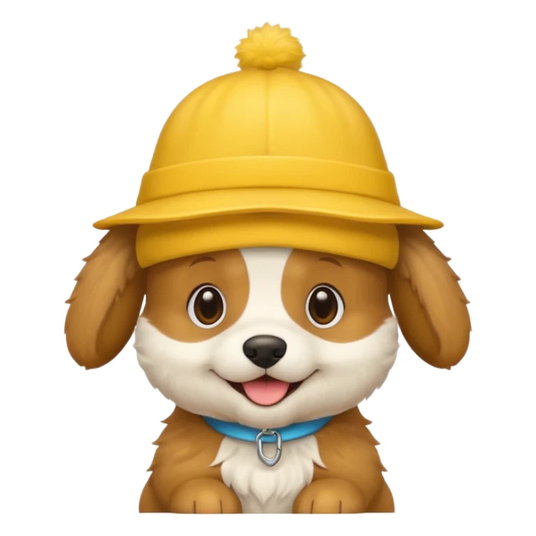 puppy dog with hat yellow sticker