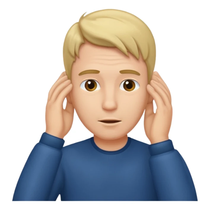 man tucking his hair behind his ear sticker