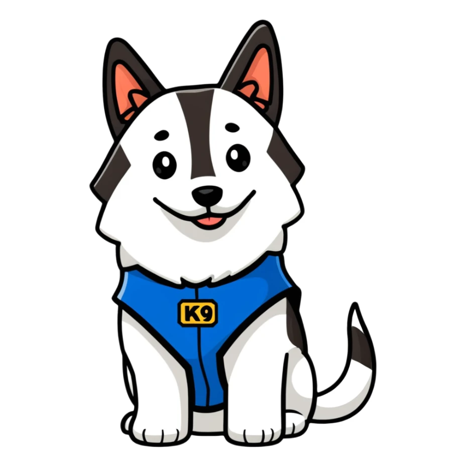 K9 unit dog with vest sticker