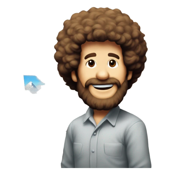 bob ross painting Powerpoint logo no an easel sticker