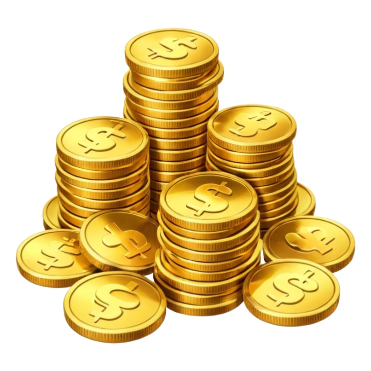 A pile of gold coins sticker