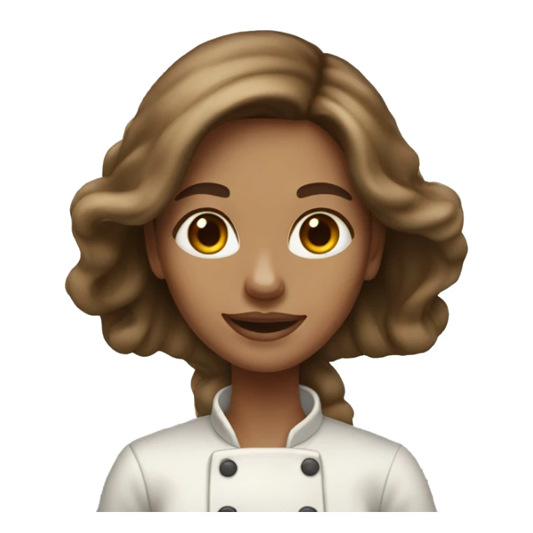 women brown long hair and white skin cooks pancakes sticker