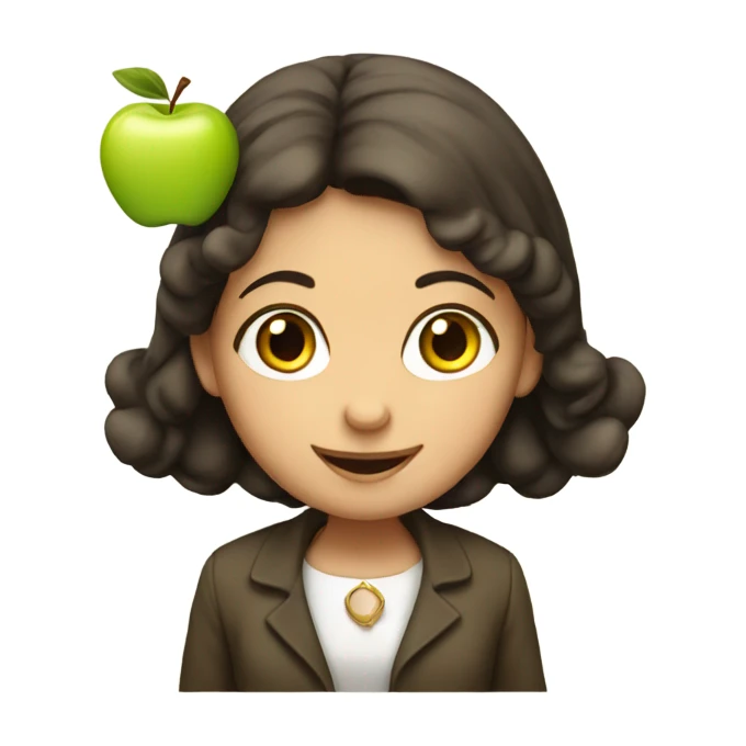 Jewish girl with apple sticker