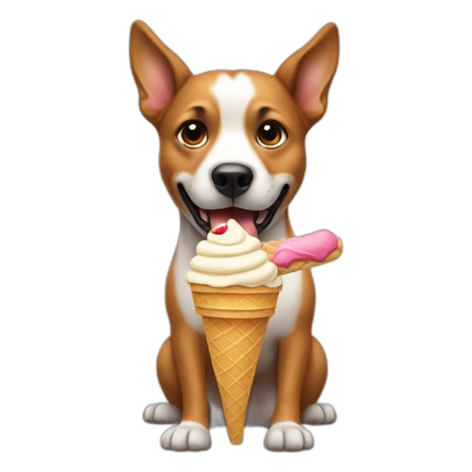 a dog eating ice cream sticker
