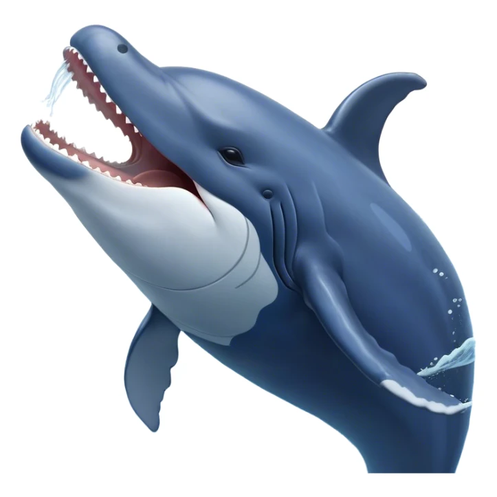 Cinematic Cute Yawning Humpback Whale Portrait Emoji, Head tilted slightly with a dramatic, wide-open yawn, showcasing a massive yet gentle blue-gray body with gently rippling baleen plates and sleepy, half-closed eyes, Simplified yet irresistibly adorable features, highly detailed, glowing with a soft, cozy marine glow, high shine, relaxed yet expressive, stylized with a dash of whimsical deep-sea charm, soft glowing outline, capturing the essence of a drowsy yet affectionate humpback whale that appears ready to drift into a deep-sea slumber! sticker